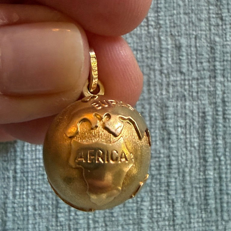 18k Solid Globe Charm