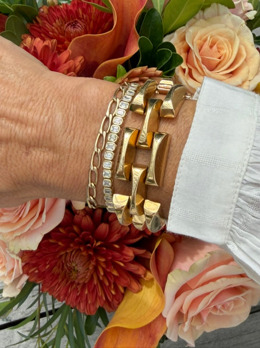 14k Chunky Retro Link Bracelet