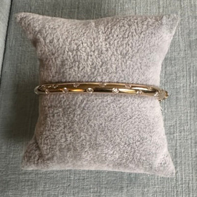 14k Solid Bangle with Confetti Diamonds