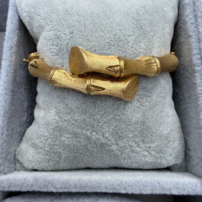 14K Bamboo Bypass Bracelet