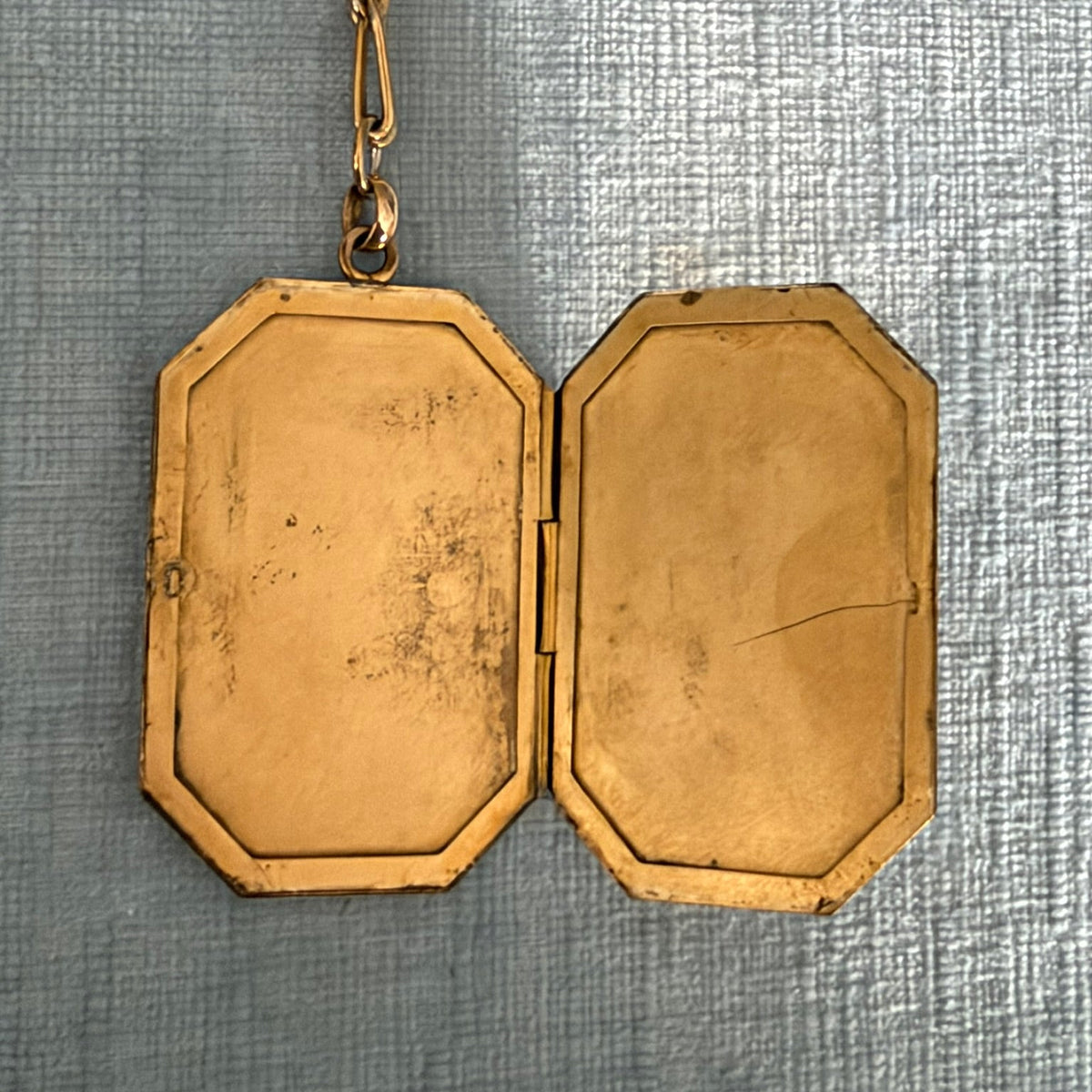 Gold Filled Large Octagonal Locket on Chain
