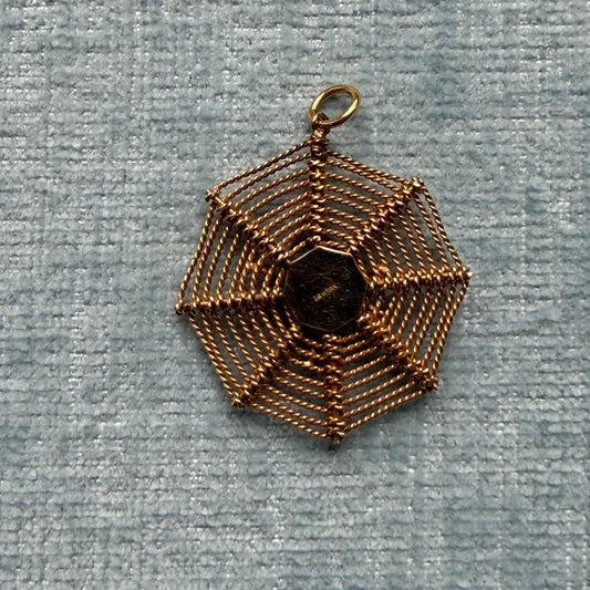 14k Spider Web Charm