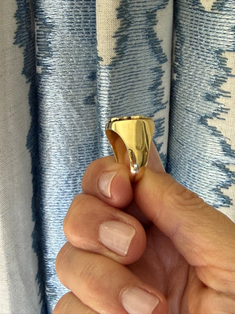 14k Enamel Lion Ring