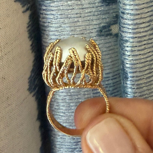 14k Pearl Cocktail Ring