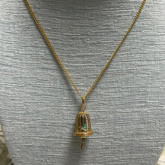 Gold Filled Birdcage Charm