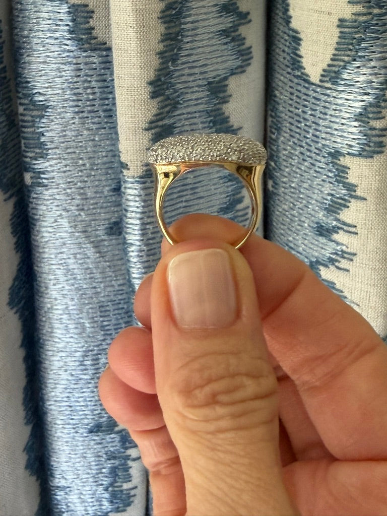 14K Pave Diamond East/West Ring