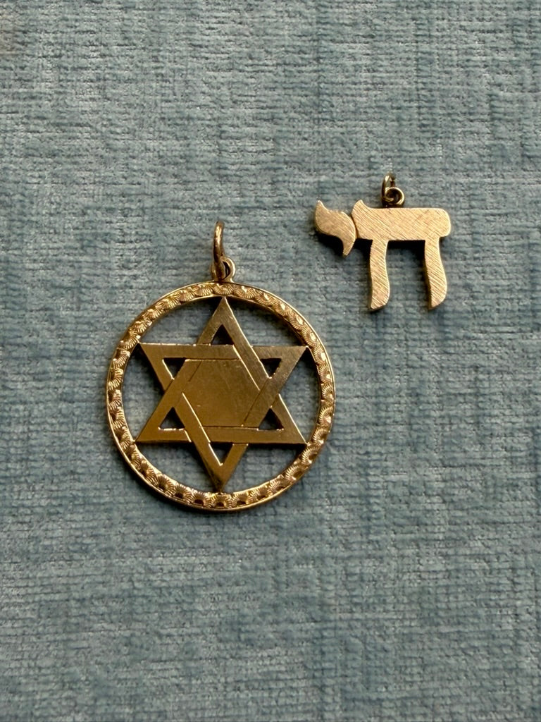 14K Large Star of David Disc Charm