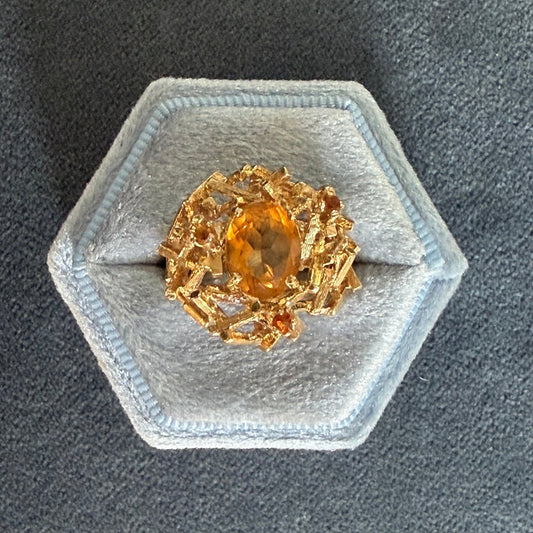 14k Citrine Bird's Nest Ring