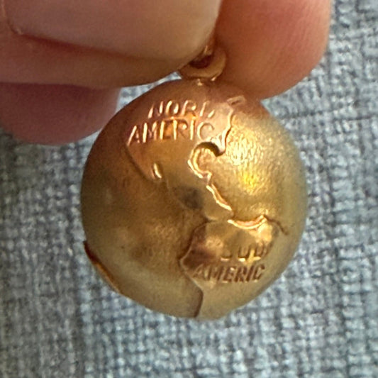 18k Solid Globe Charm
