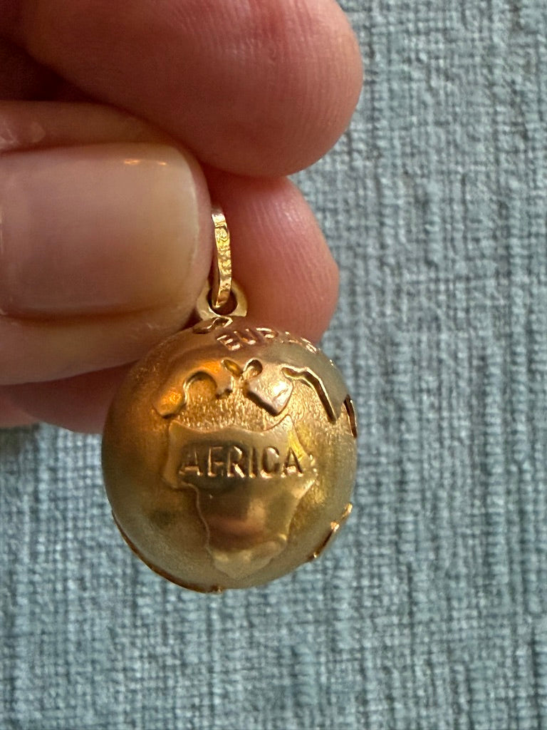 18K Small Solid Globe Charm