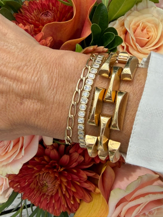 14k Chunky Retro Link Bracelet