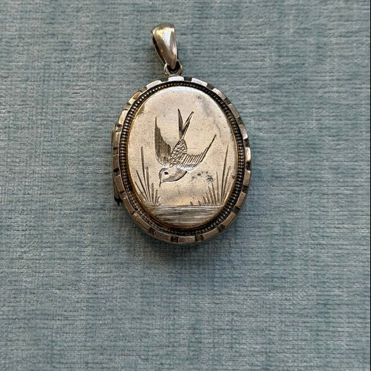 Sterling Silver Victorian Swallow Locket