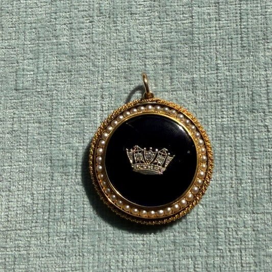 18k Bristol Glass Crown Charm with Diamonds