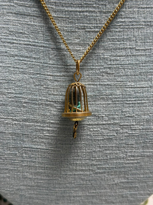 Gold Filled Birdcage Charm