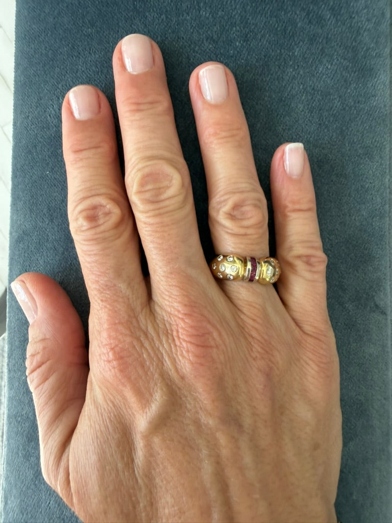 14K Ruby and Diamond Bow Ring
