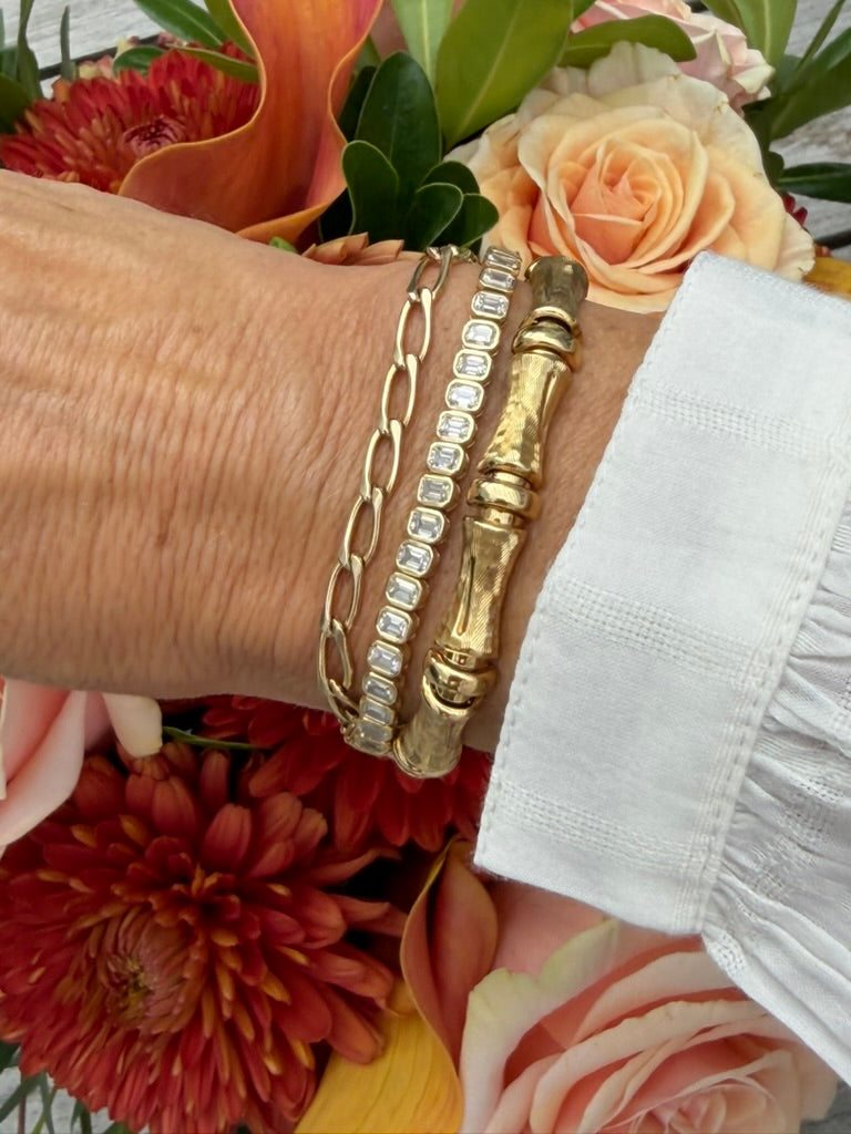 14k Bamboo Hinged Bracelet