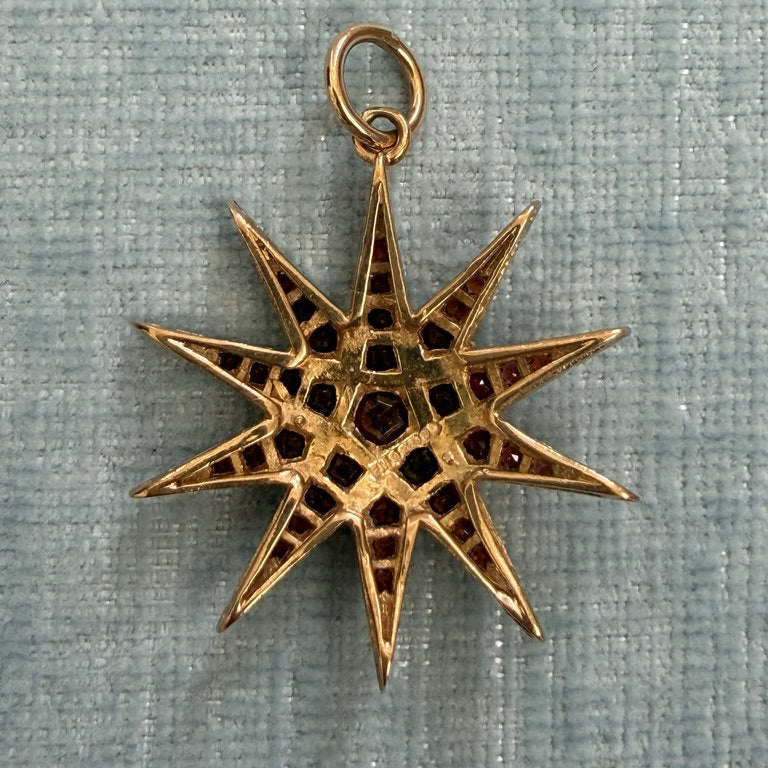 10k Star Pendant with Garnets