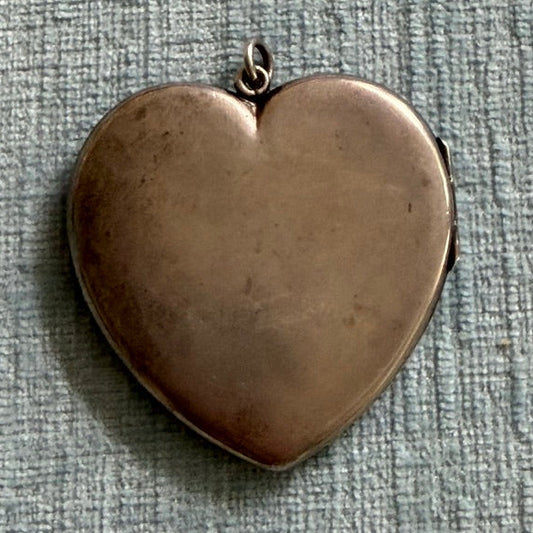 Sterling Silver XL Edwardian Large Heart Locket