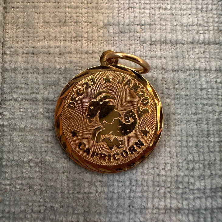 14k Capricorn Charm