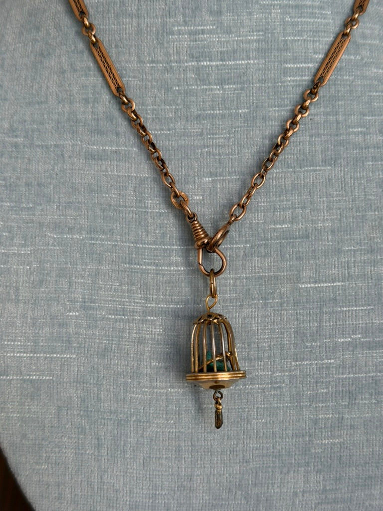 Gold Filled Birdcage Charm
