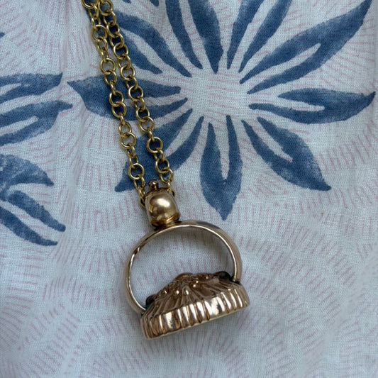 12K-14K Rose Gold Intaglio Fob with Family Crest