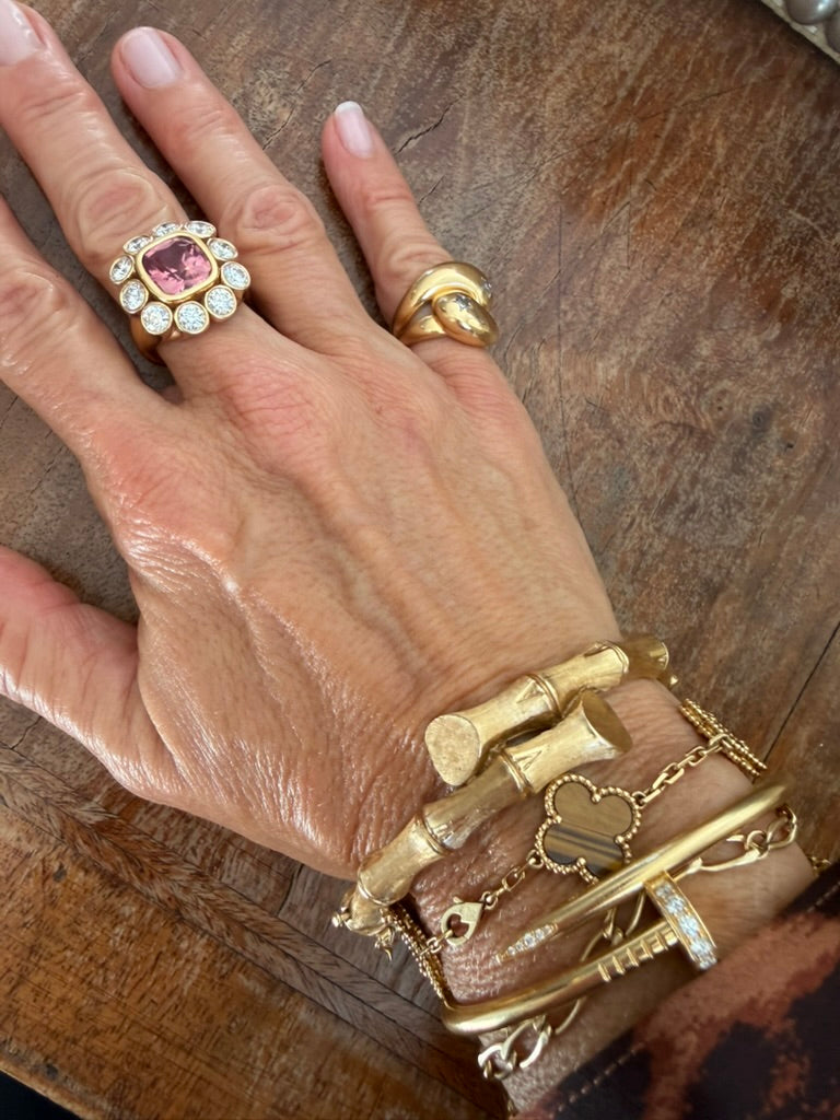 14K Bamboo Bypass Bracelet
