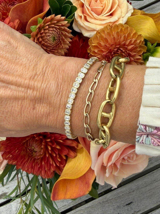 14k Heavy Solid Mariner Link Bracelet
