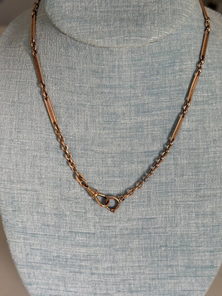 Gold Filled 18" Watch Chain with Spring Ring and Dog Clip