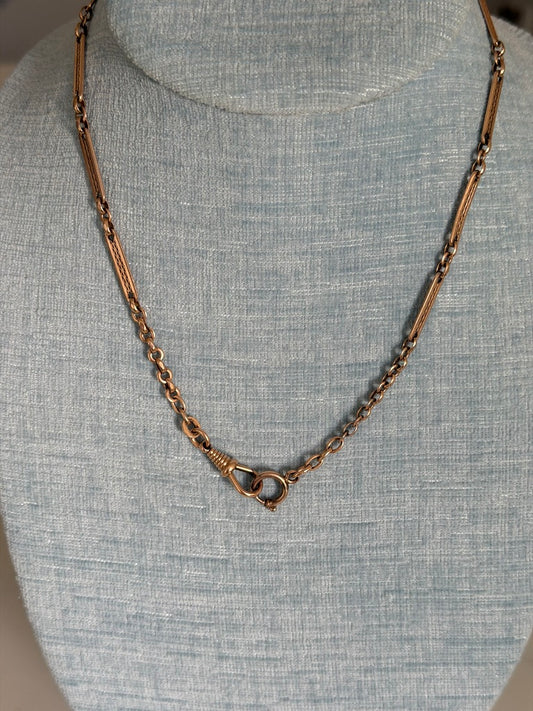 Gold Filled 18" Watch Chain with Spring Ring and Dog Clip