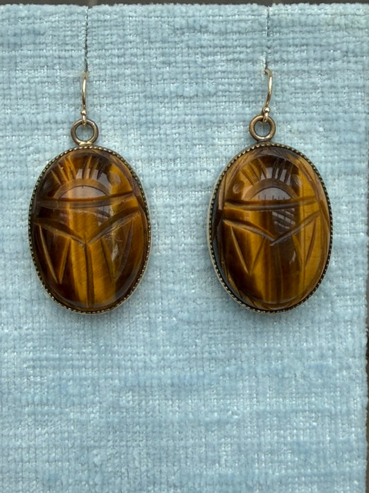 14k Tiger's Eye Earrings