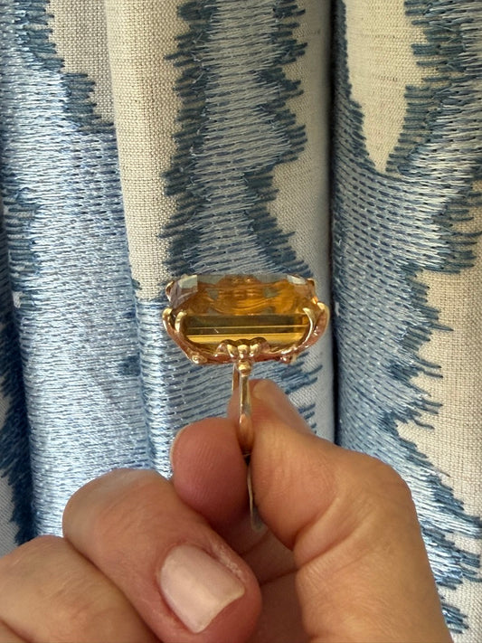 14K Large Citrine Ring