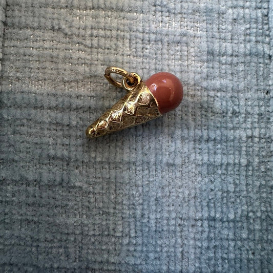 14k Ice Cream Cone Charm