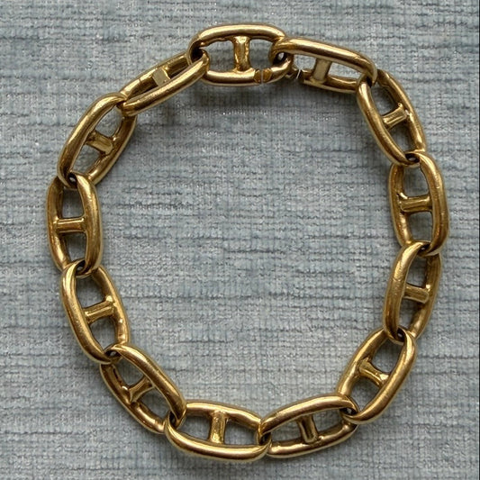 14k Heavy Solid Mariner Link Bracelet