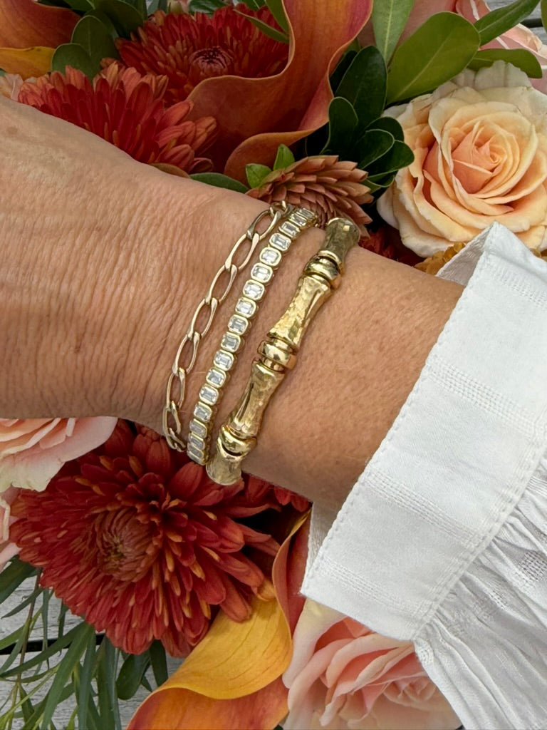 14k Bamboo Hinged Bracelet