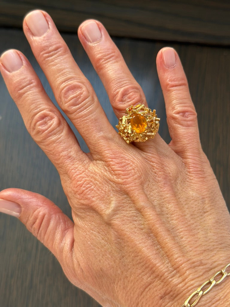 14k Citrine Bird's Nest Ring