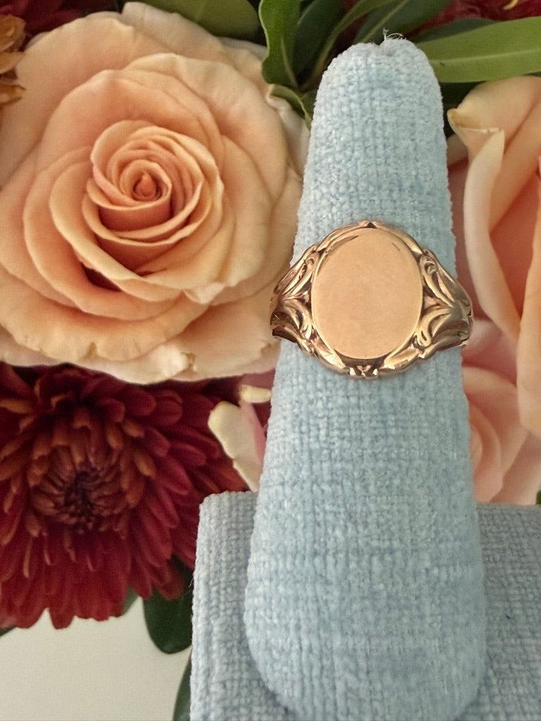 14k Oval Signet Ring