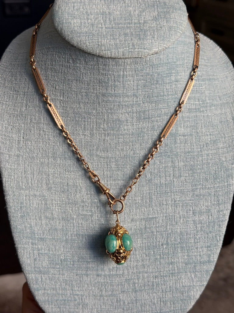Gold Filled 18" Watch Chain with Spring Ring and Dog Clip