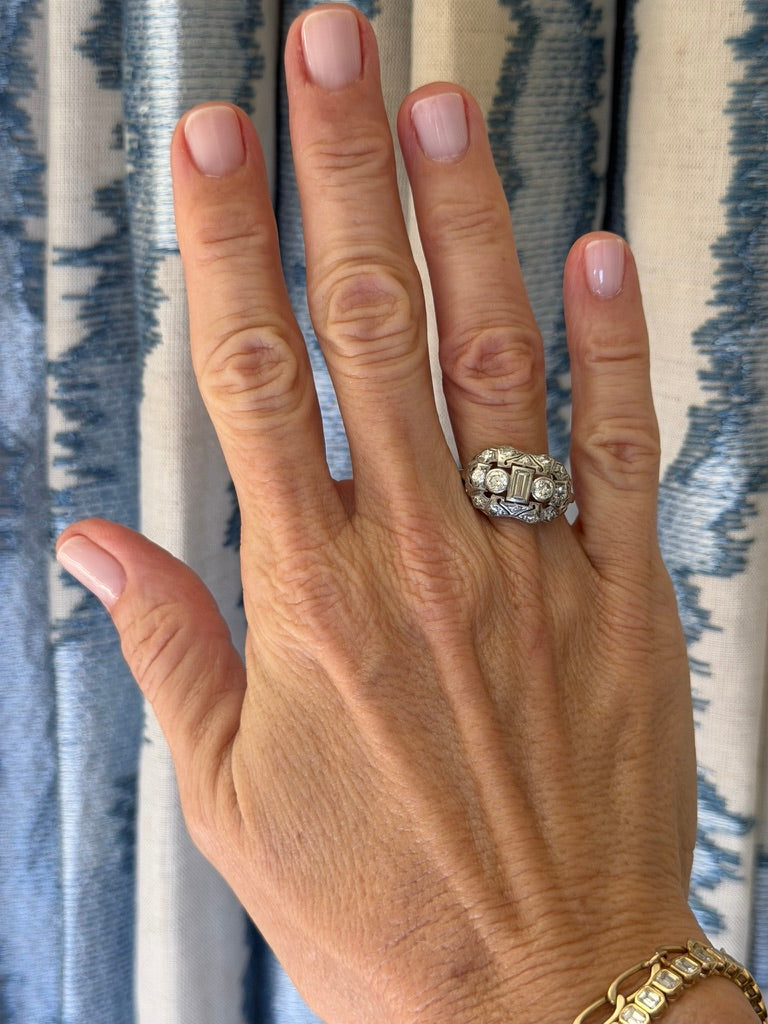 Platinum Deco Diamond Ring