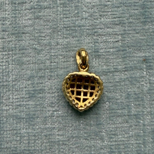 14k Ruby and Diamond Heart Charm