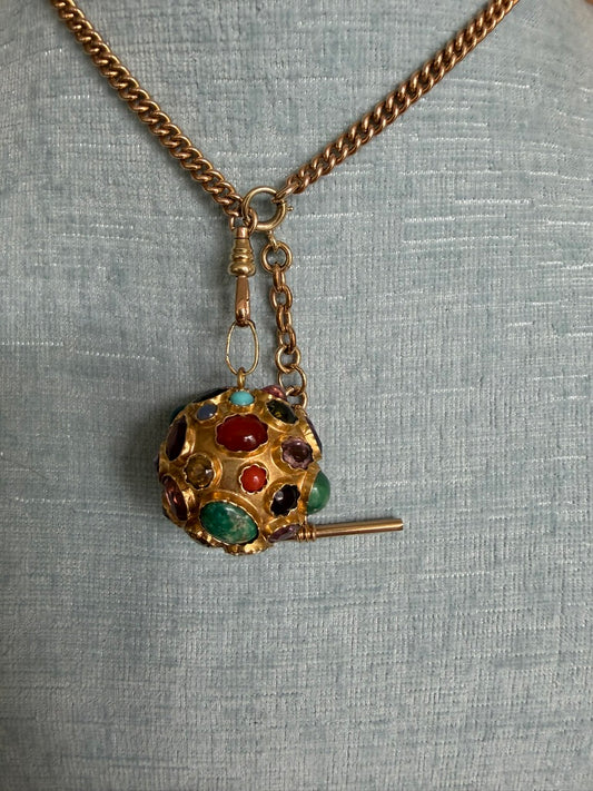 18k Extra Large Etruscan Sputnik Cabachon Pendant