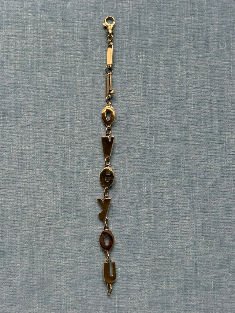 14k I Love You Bracelet