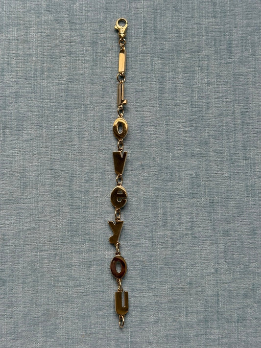 14k I Love You Bracelet
