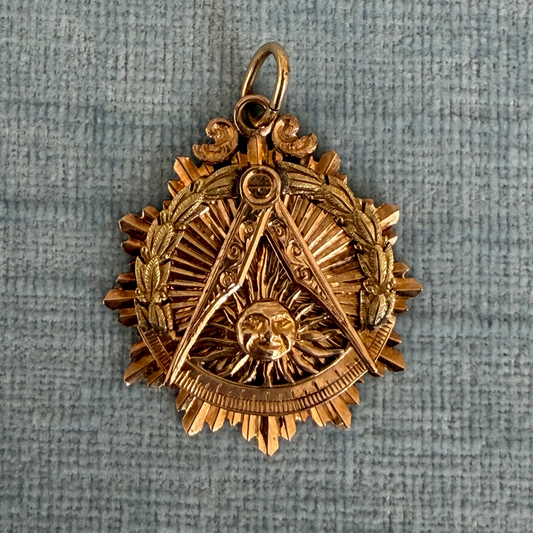14k Antique Masonic Charm