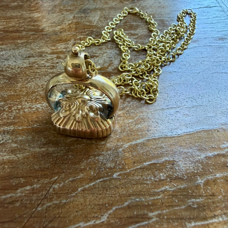 12K-14K Rose Gold Intaglio Fob with Family Crest