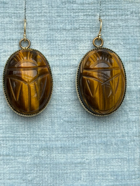 14k Tiger's Eye Earrings