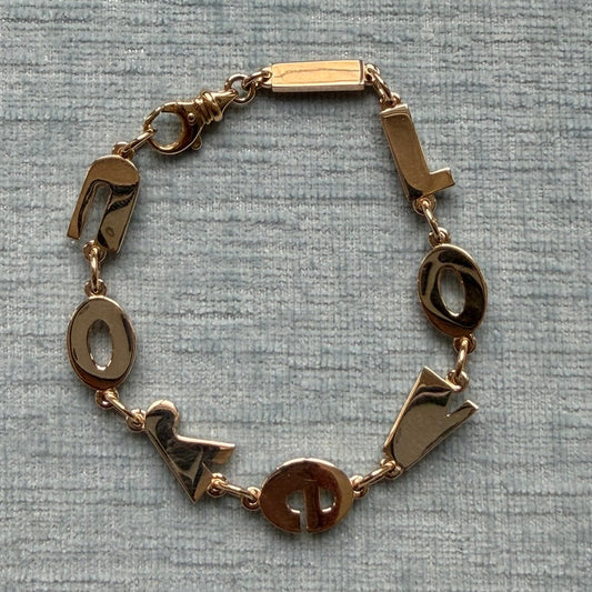 14k I Love You Bracelet