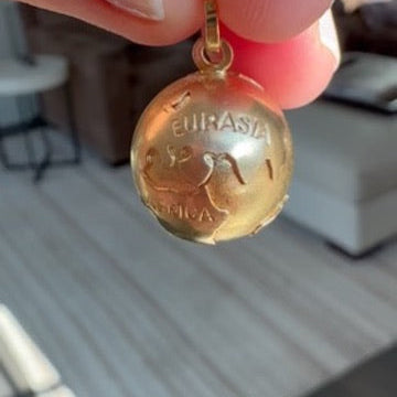 18K Small Solid Globe Charm