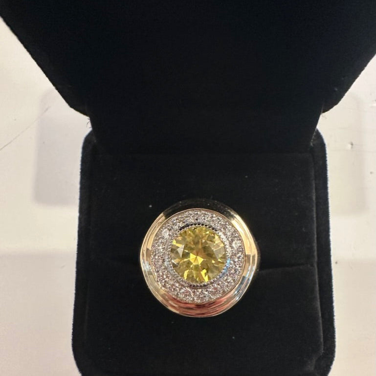 14k Chunky Citrine Halo Ring