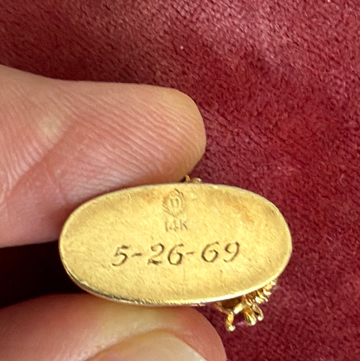 14K Dankner Ruby Beehive Charm