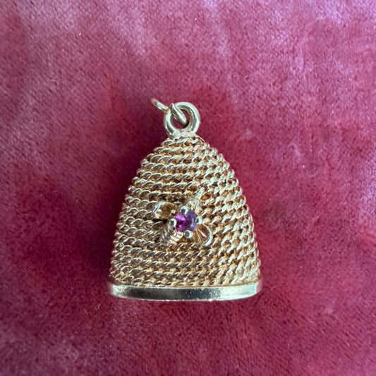 14K Dankner Ruby Beehive Charm